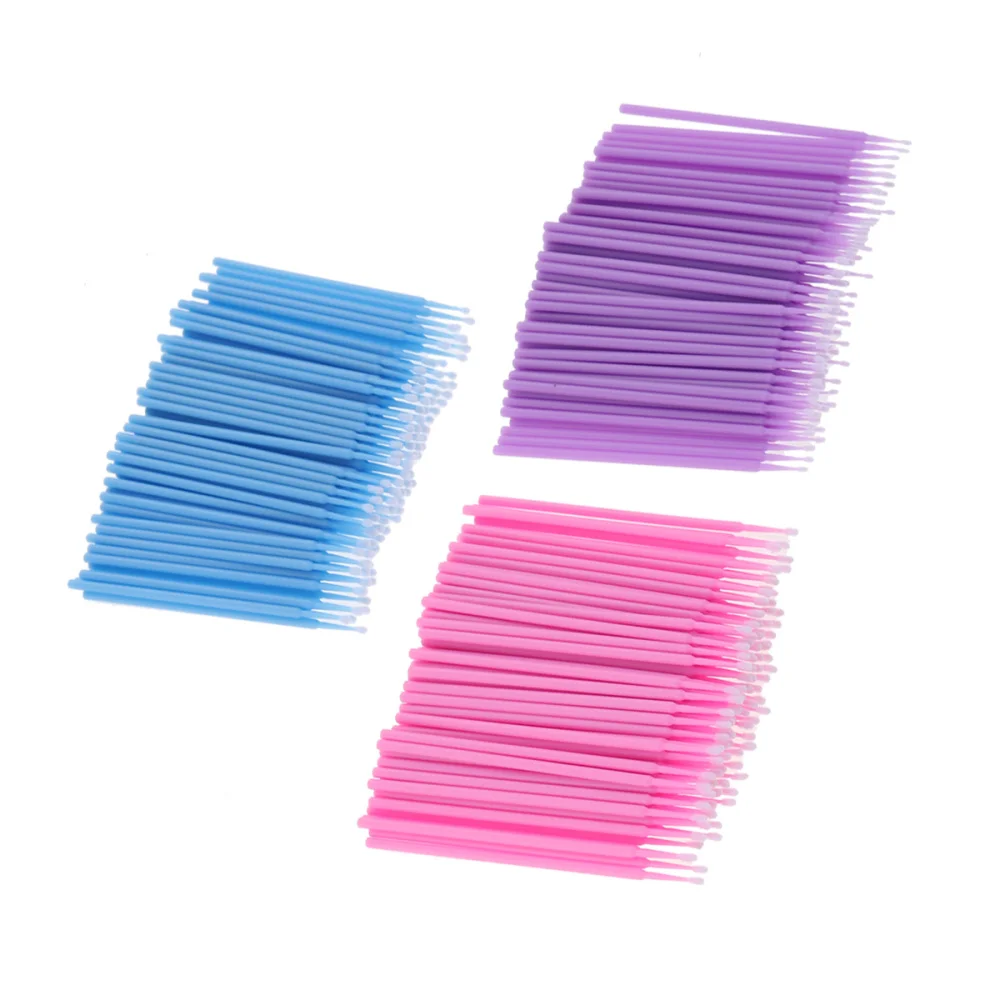 

300pcs Disposable Micro Applicator Brushes Eyelash Extension Cotton Swab Eyelash Micro Brush (100pcs Size Light Blue + 100pcs