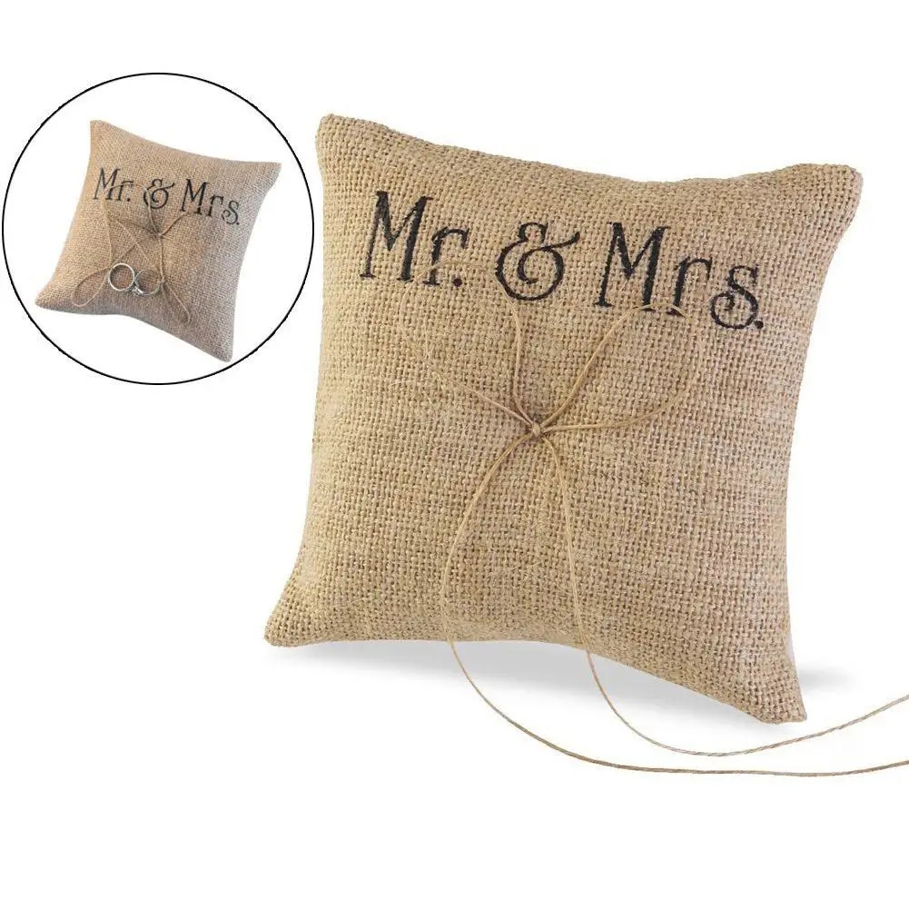 15*15 см Свадьба Mr Mrs модель лен и Хлопок Кружева носитель пляжные вечерние