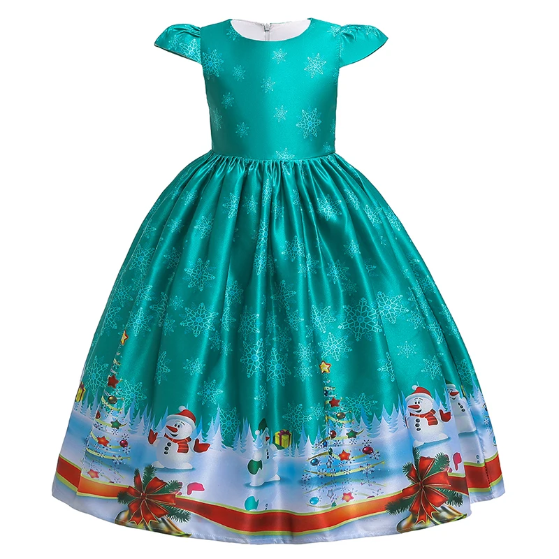 2021New Baby Girl Christmas Dress Princess Elegant Party Child Print Tutu Evening 4-14years | Детская одежда и обувь