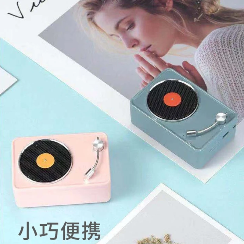 

Retro Mini TWS Wireless Bluetooth Speaker Nostalgic Record Player Stereo Music Loudspeaker Super Bass Portable