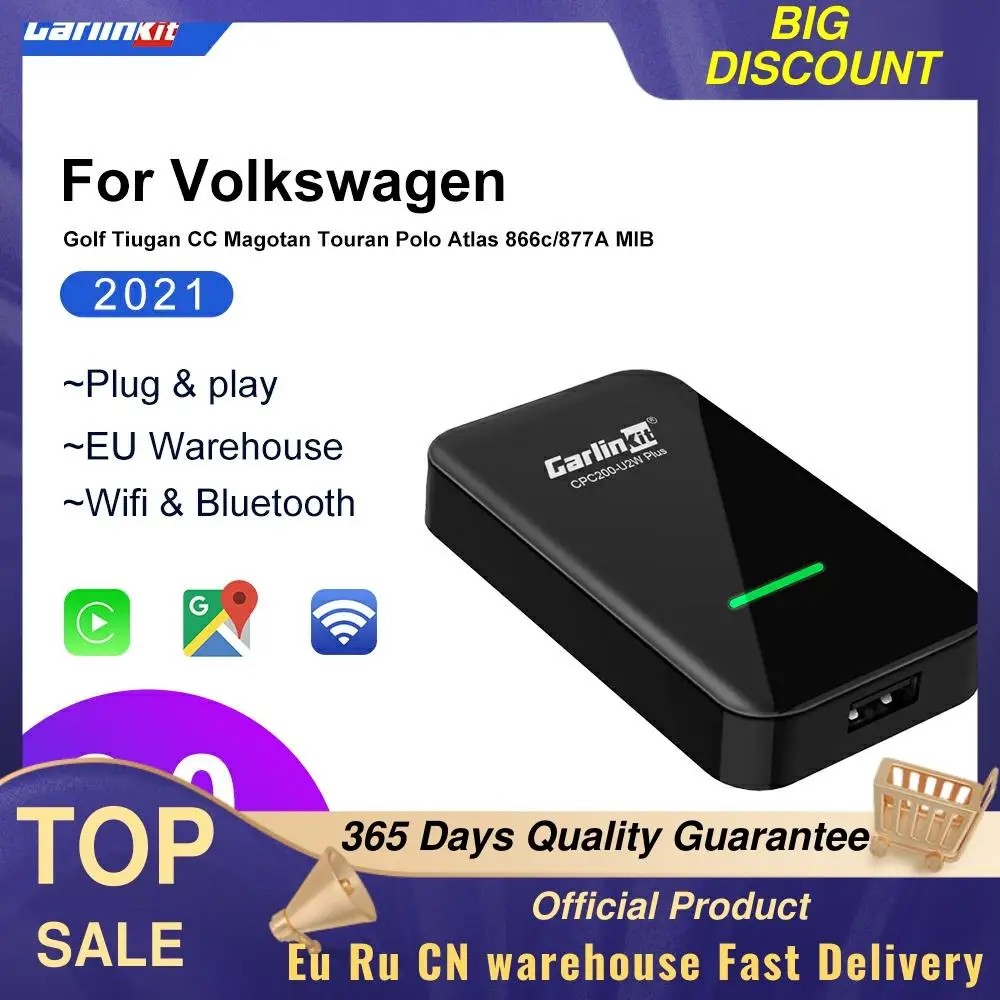 

Carlinkit 3.0 2021New Accessories CarPlay Wireless Adapter For Volkswagen Golf Tiguan Passat Touran Polo Bora CC Jetta Kit IOS14