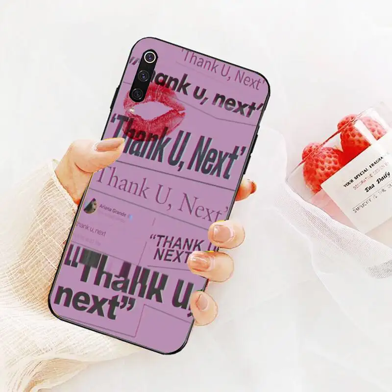 

Ariana Thank U Next Grande Phone Case For Redmi 9A 8A 7 6 6A Note 9 8 8T Pro Max Redmi 9 K20 K30 Pro Black Soft TPU Case