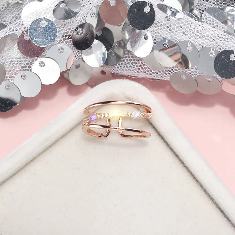 

2020 Wholesale Simple Fashion Mutil Layers Line Ring For Women Silver Color Open Finger Ring Jewelry Gifts