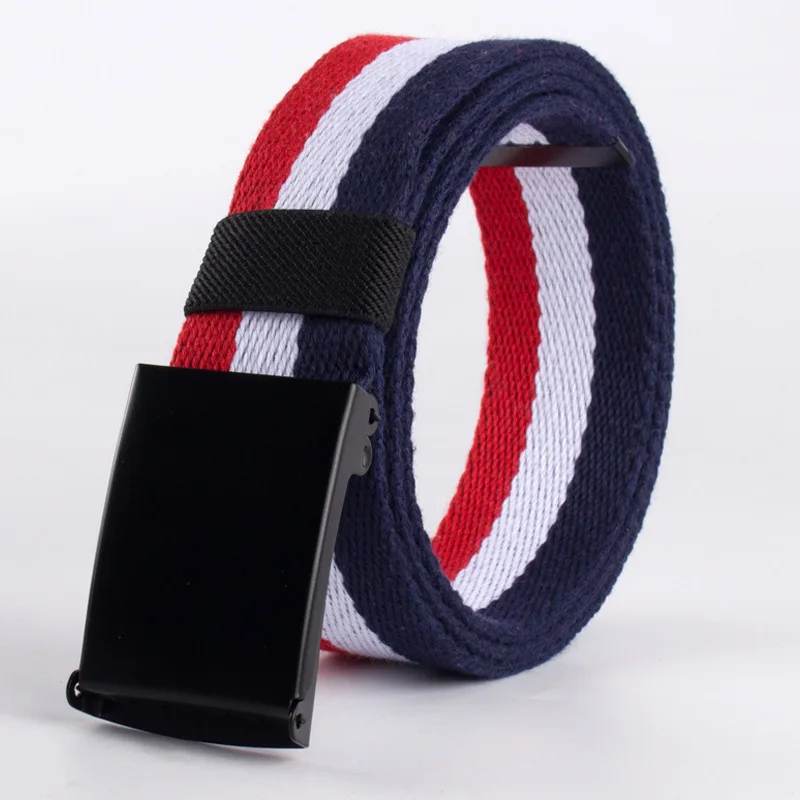 100-140cm fashion canvas belts MenWomen Waist Belt Luxury metal buckle Top quality Unisex Rainbow Waistband Jeans Accessory | Аксессуары
