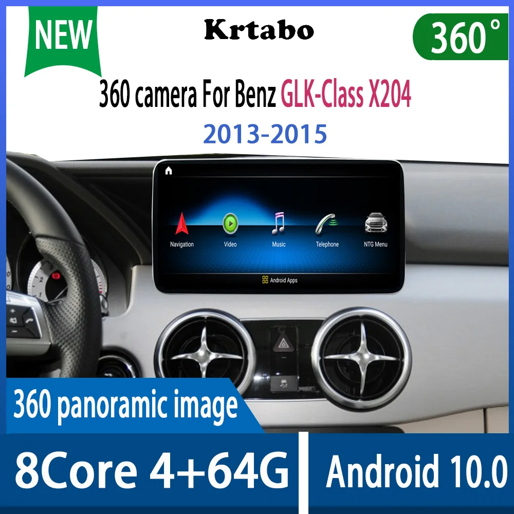 

Krtabo Android 10 автомобильный Радио плеер навигация мультимедийный плеер 360 камера для Benz GLK-Class X204 2013 2014 2015