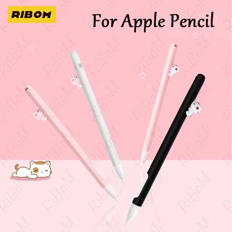 

Kawaii Sleeve Silicone Pen Case For Apple Pencil 2nd Generation Cute Cat Protective Case Pouch Cap Stylus Skin Holder Nib Cover