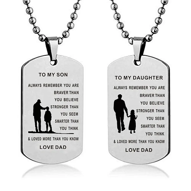Военное ожерелье из нержавеющей стали моему сыну/дочери металлическое кулон с
