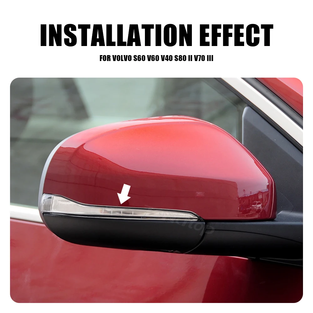 

For Volvo V40 CC II V60 S60 2011-2018 S80 V70 III LED SIDE LIGHT Dynamic Turn Signal Wing Rearview Mirror Indicator Lamp