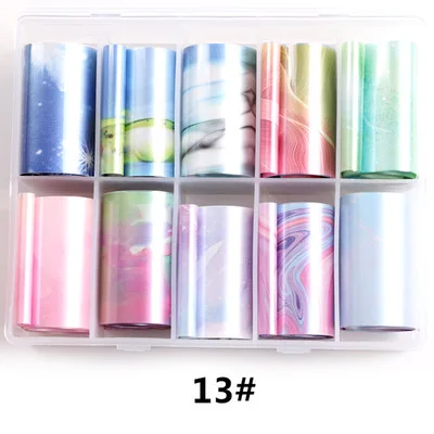 13 1 компл./лот 2,5*100 см нейл-арта Стикеры Mix цветок звездное небо ногтей набор фольги передачи Стикеры декоративный для маникюра DIY настенные наклейки - Цвет: 13