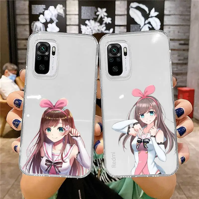 

Kizuna ai Phone Case For Xiaomi 11 Redmi Note 10 9 8 7 pro lite T A S 10T 9A 9S 8T Pro 4G Transparent Coque Funda