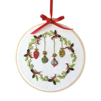 merry christmas embroidery set diy material bag christmas moose christmas snowman cross stitch kit beginner embroidery