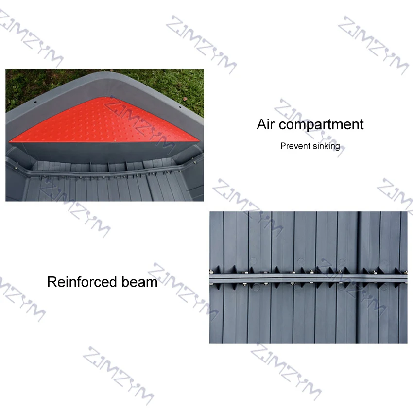 2 3/2 8 м Складная рыболовная лодка портативная гребная из полипропилена