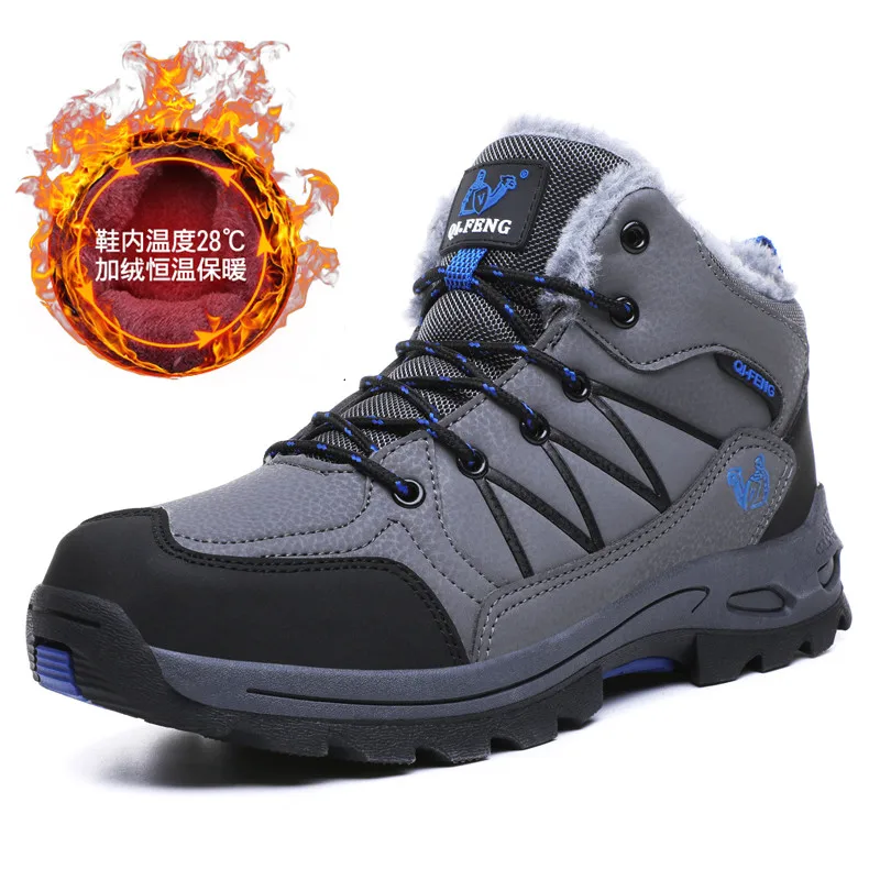 Мужские Теплые ботильоны на меху Черные резиновой подошве обувь для зимы 45 46 47 2019