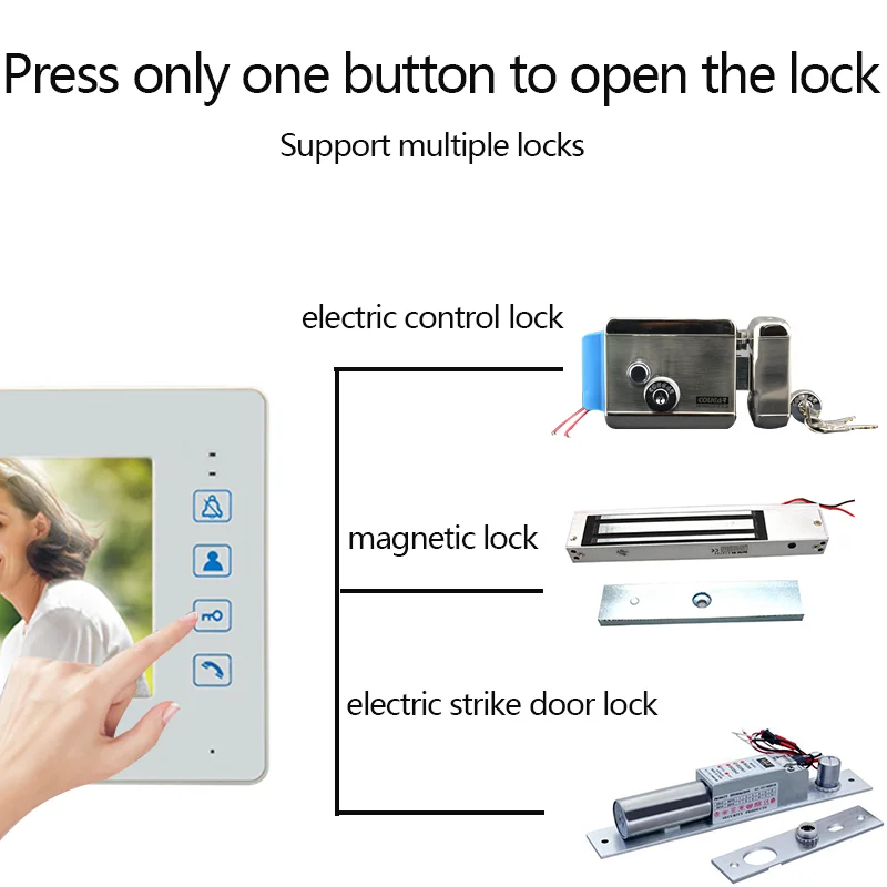 7 дюймов монитор видео Звонок домой переговорное устройство проводного