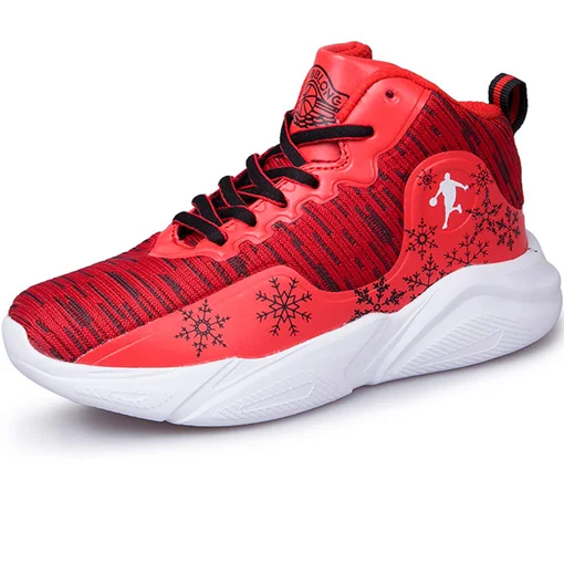 Boys Basket Red Водонепроницаемые высококачественные баскетбольные кроссовки для мальчиков на толстой подошве; мягкие кроссовки для детей; спортивная обувь для мальчиков; Баскетбольная обувь - Цвет: Boys Basket Red