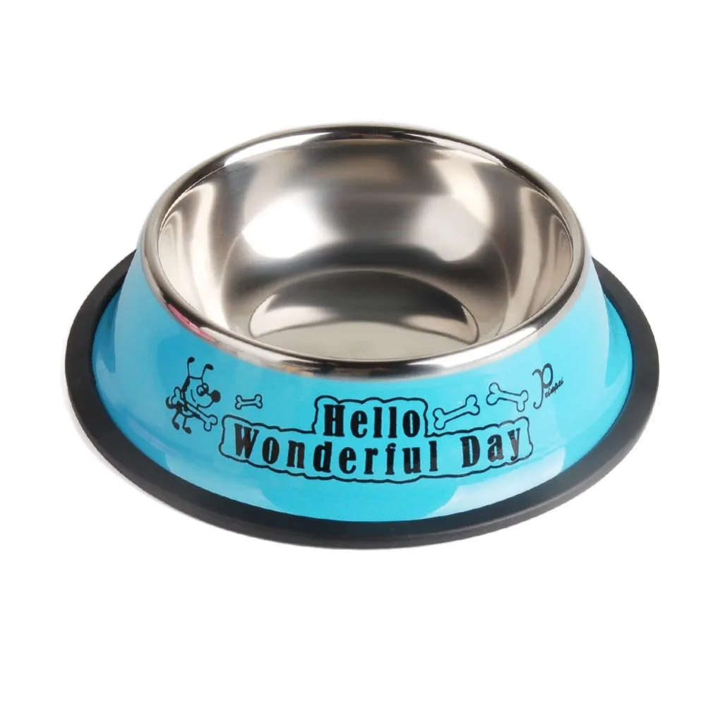 

Pet Dog Stainless Steel Bowls Puppy Cats Food Drink Water Dish Feeder Travel Feeding Non-slip Feeding Dishes Pets Supplies