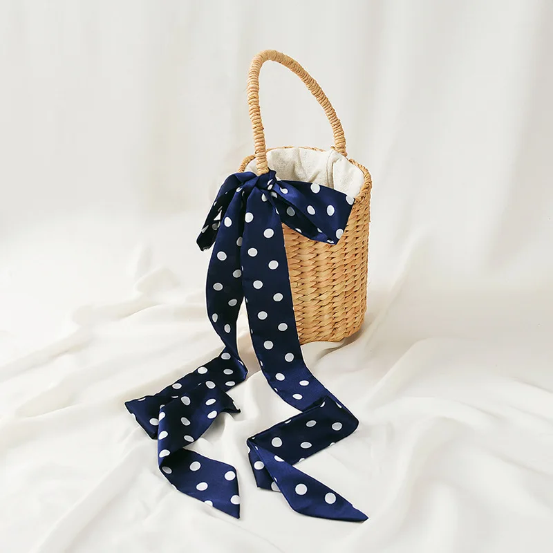 

Маленький шелковый шарф в горошек, женский модный многофункциональный декоративный шарф из искусственного шелка, узкий удлиненный ремень, ...