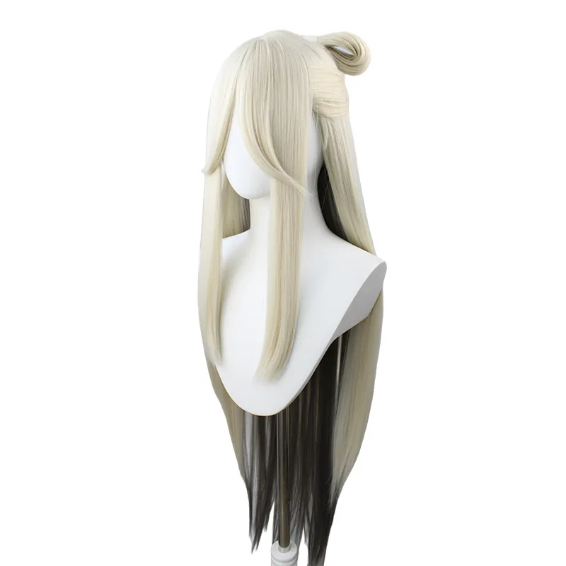 

Genshin Impact Ningguang Long cos wig split large hair bun gradient hair tail