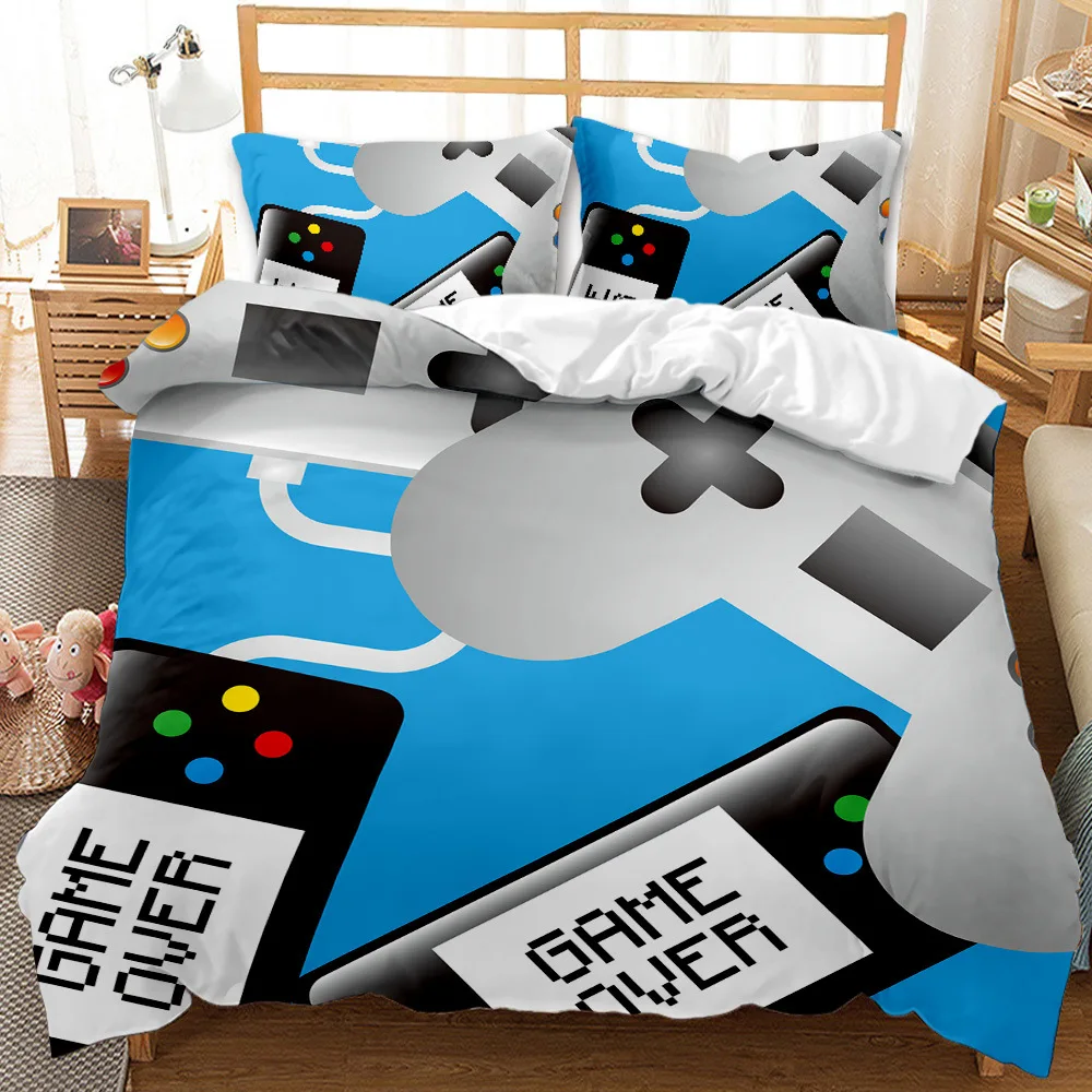 Gaming Bed Comforter Cover Set Full Gamer Bedding Sets for Boys Kids Teens Duvet Cover Set Game Contoller Bedding Quilt Cover images - 6