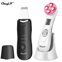 radio frequency acne wrinkle remover with led lightultrasonic lady face cleaning peeling machine skin scrubber lifting firming