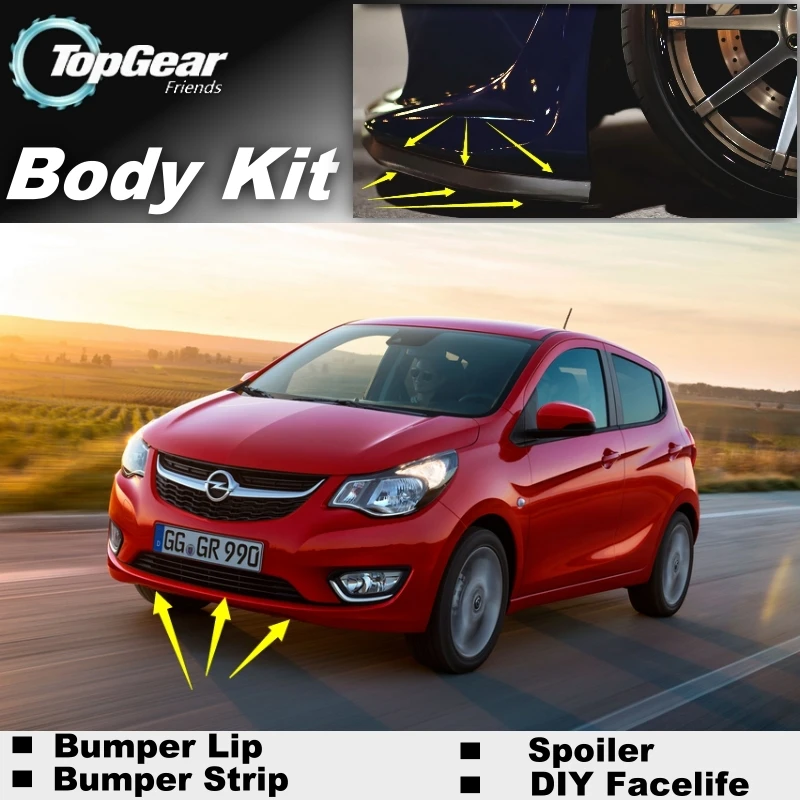 Дефлектор губ для бампера губы Opel Карла передняя юбка спойлера ДЛЯ TopGear друзья в