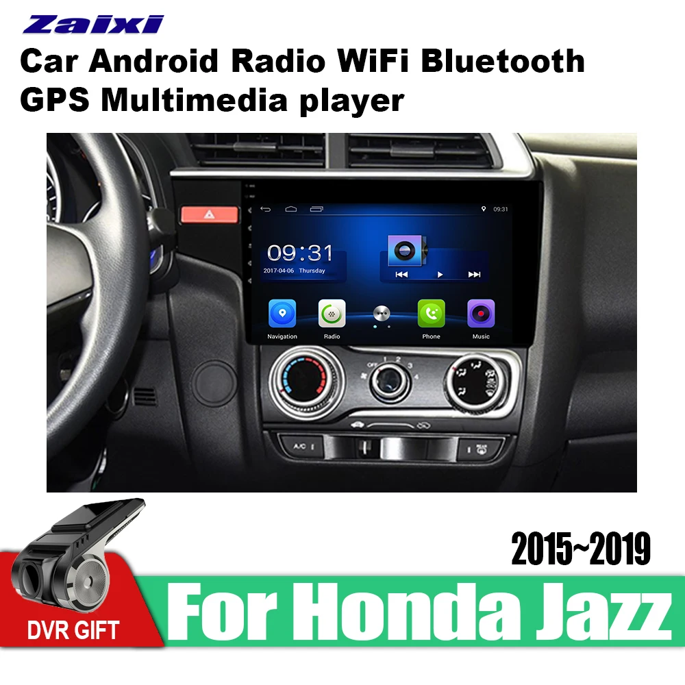 ZaiXi Android Car GPS Multimedia Player For Honda Jazz 2015~2019 car Navigation radio Video Audio Car Player WiFi Bluetooth