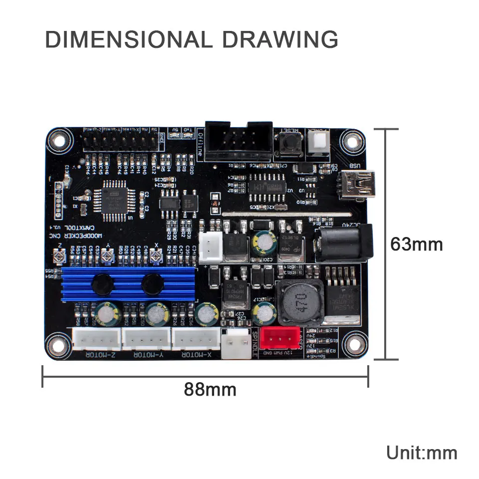 ЧПУ гравировальный станок управления board_3 axis_3018 / 2418/1610 панель USB2.0|Контроллер с