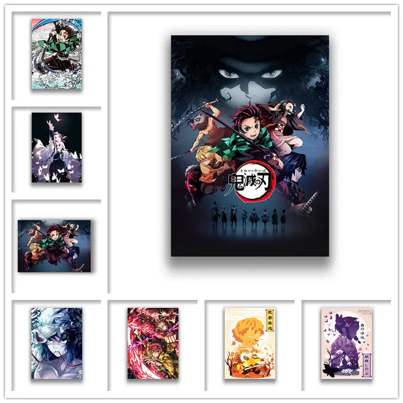 Наклейки на стену рассекающий демонов бумажные принты с белым покрытием четкое