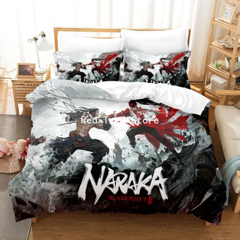 

NARAKA Bladepoint Game Pattern Bedding Set Anime Cartoon Printed Duvet Cover Comforter with Pillowcase Single King Full 2/3pcs