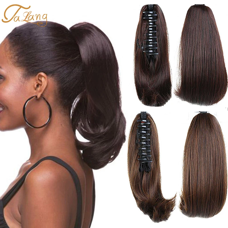 

TALANG Short Straight Synthetic Hair Blonde Black Little Pony Tail Hair Accessories Claw Hair Ponytails Hair Extensions