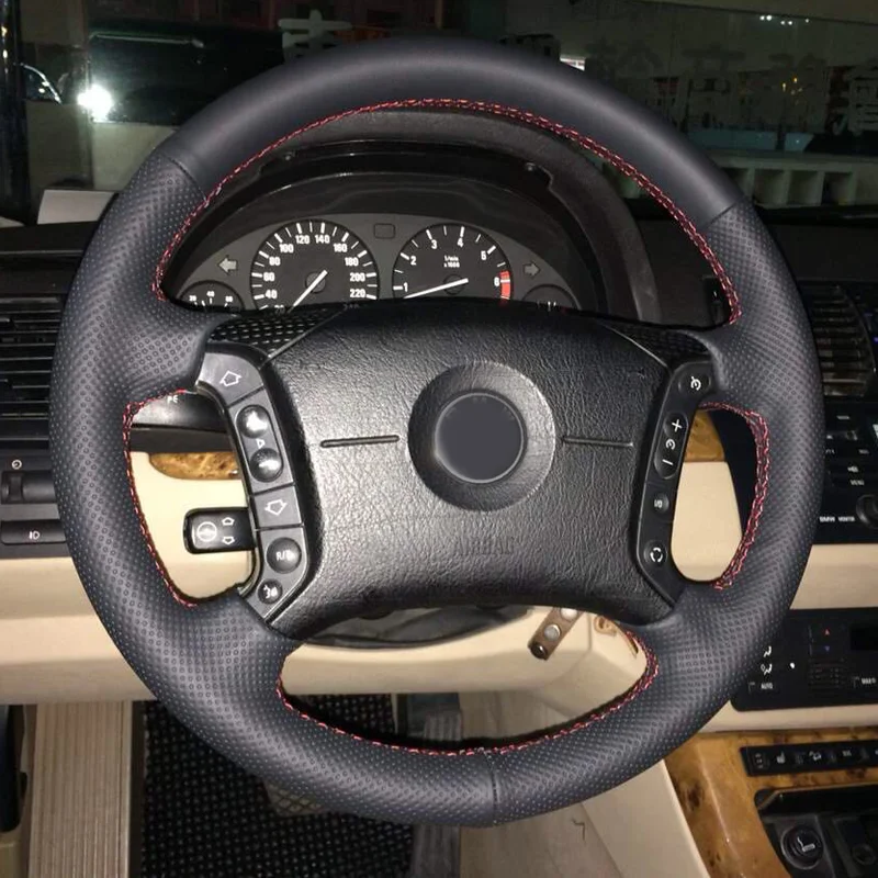 CARDAK DIY черный чехол рулевого колеса автомобиля ручной работы из искусственной