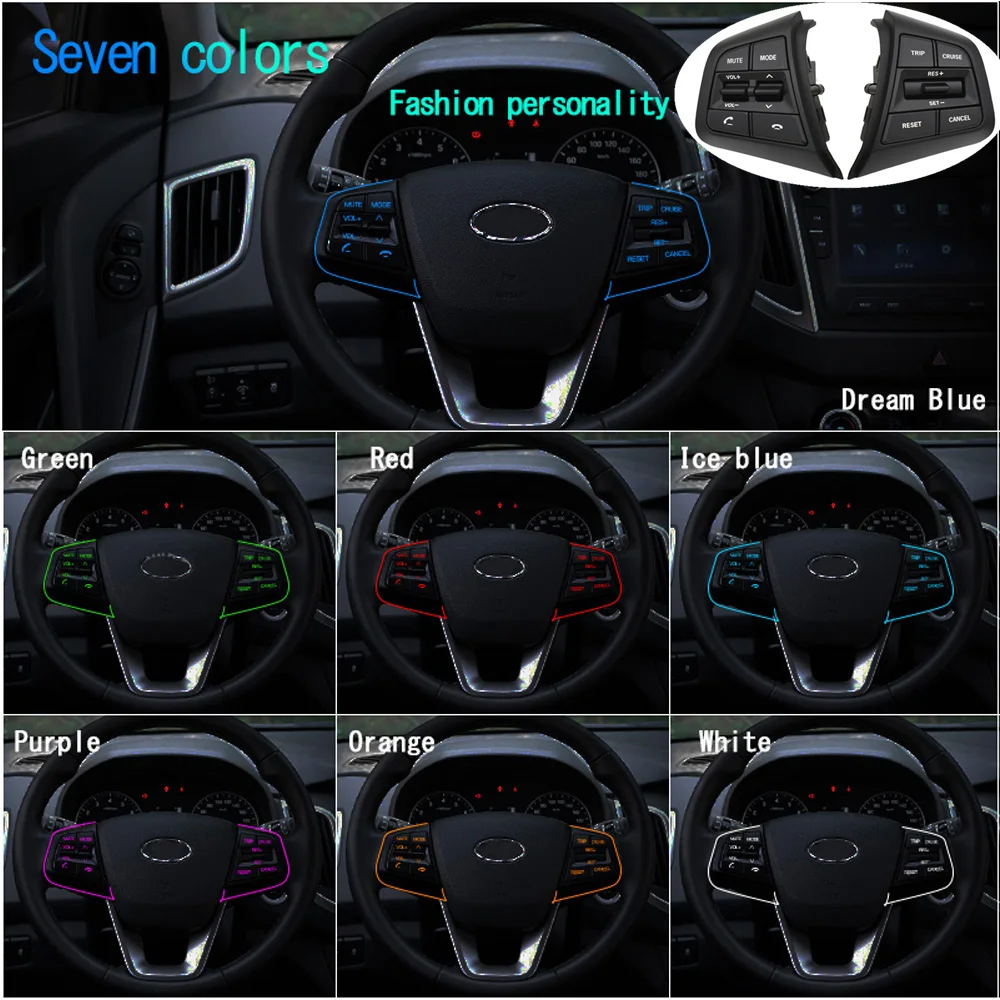 

Seven color free switching Steering Wheel For Hyundai ix25 creta 1.6L Buttons Bluetooth Phone Cruise Control Remote Control