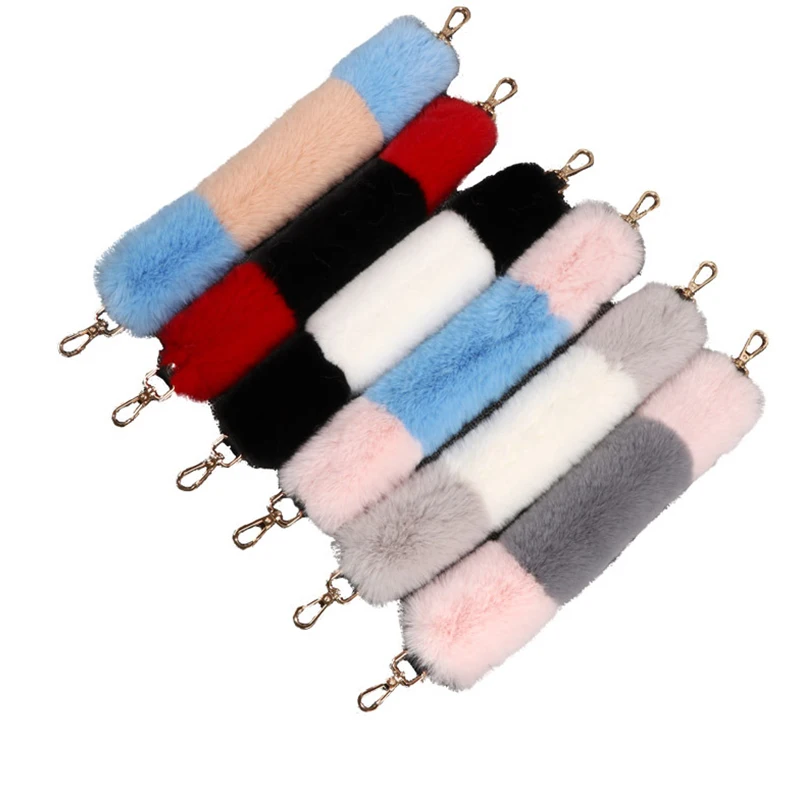

Women High-end Plush Bag Straps Shoulder Handbag Strap Belt Faux Fur Bag Handle Belts Accessories Handbag Plush Decorative Chain