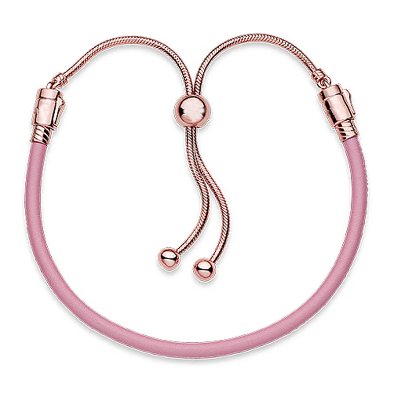 Браслет из серебра 925 пробы с регулируемой кожаной подвеской