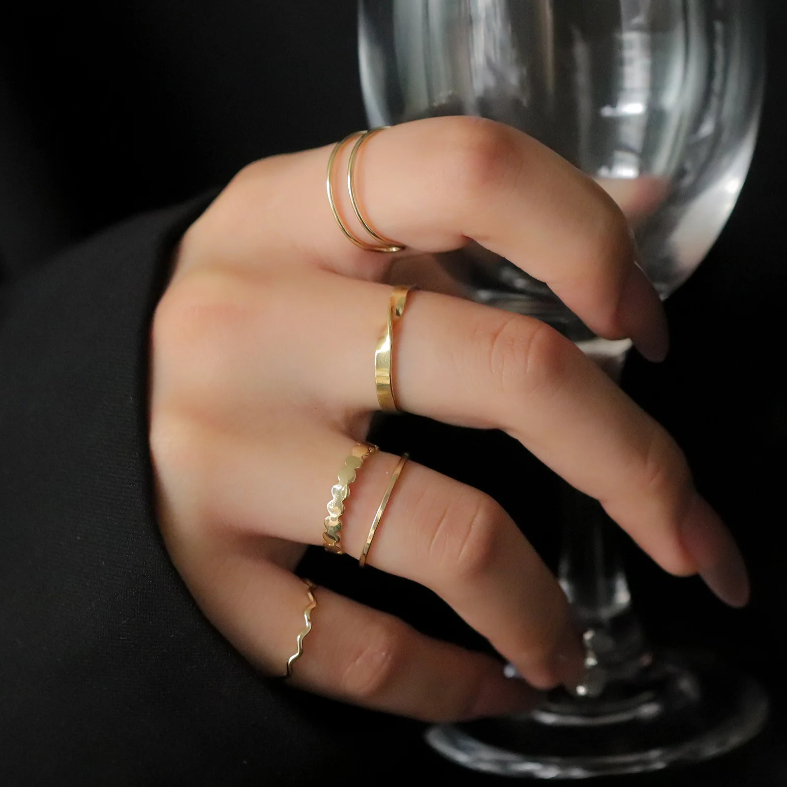 

Fashion New 2021 Punk Joint Ring Sets for Women Hiphop Minimalist Gold Silver Color Geometric Rings Party Jewelry Gift