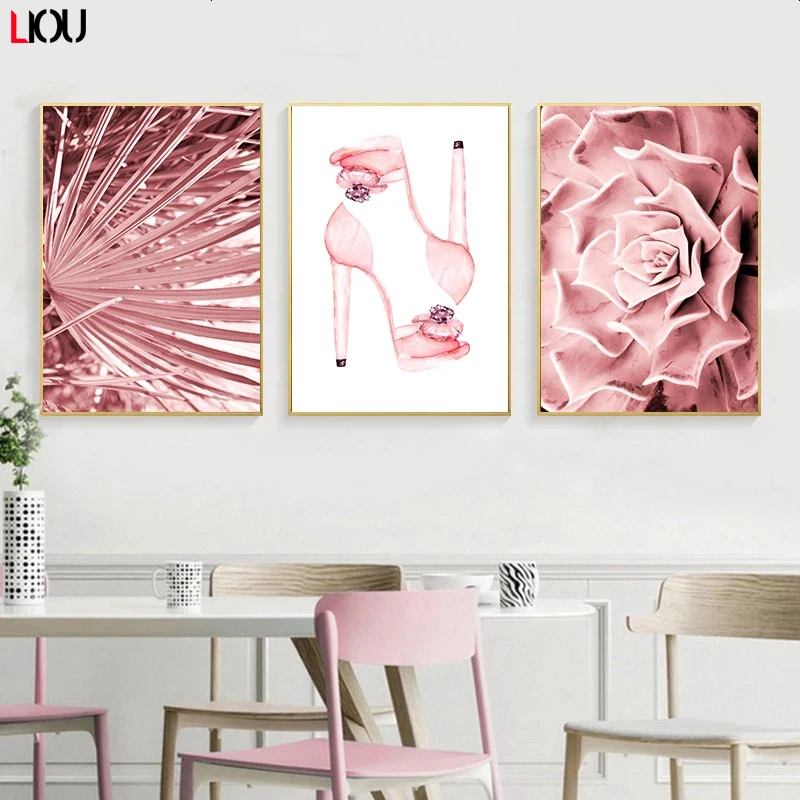 Роза суккуленты растения на высоком каблуке листья ботаническая Картина холсте