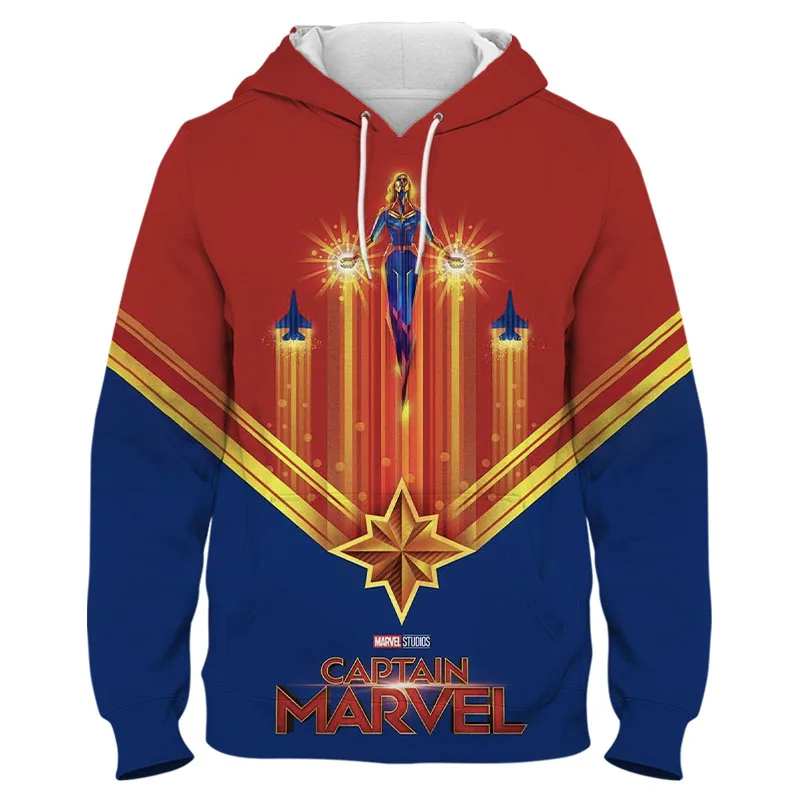 Новые толстовки с капюшоном Marvel Captain модные мужские и женские детские 3D принтом