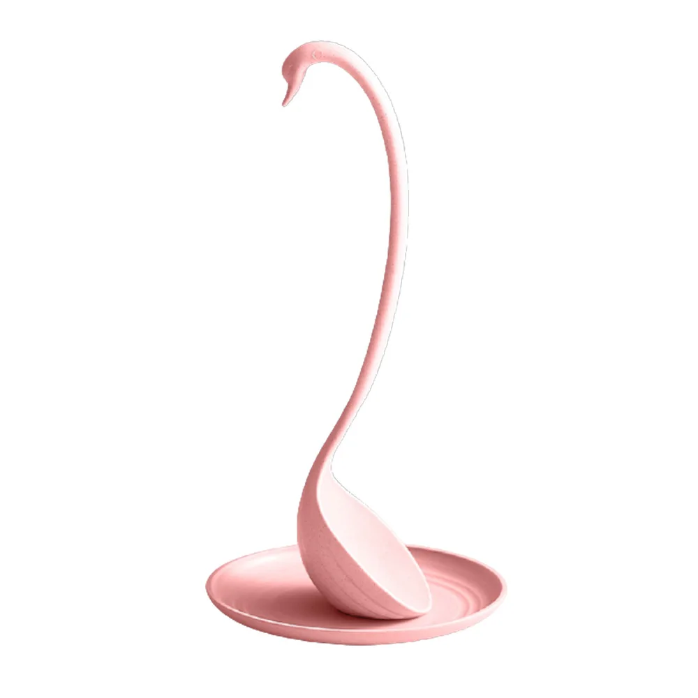 

HPDEAR Standing Swan Soup Ladle, Ladle Spoon Set with Small Saucer, 6.7inch Long Handle