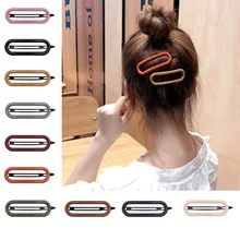 1 pc Elegant Style Geometric Oval Hairpin Simple Plastic Resin Candy Color Hair Accessories (2)