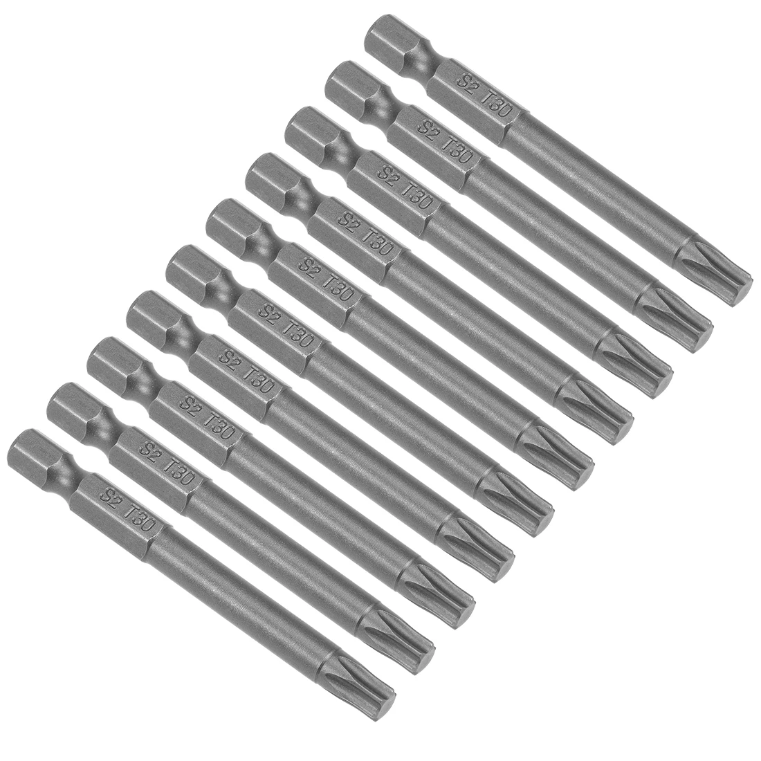 

uxcell 10 Pcs T30 Magnetic Torx Screwdriver Bits, 1/4 Inch Hex Shank 2.56-inch Length S2 Power Tool