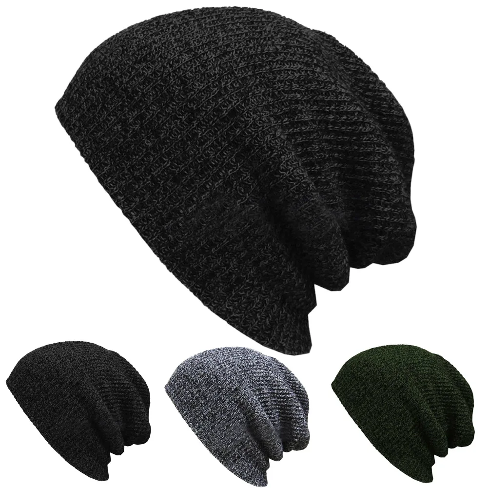 

Unisex Knit Baggy Beanie Winter Hat Outdoor Skiing Slouchy Chic Knitted Cap ENDQ