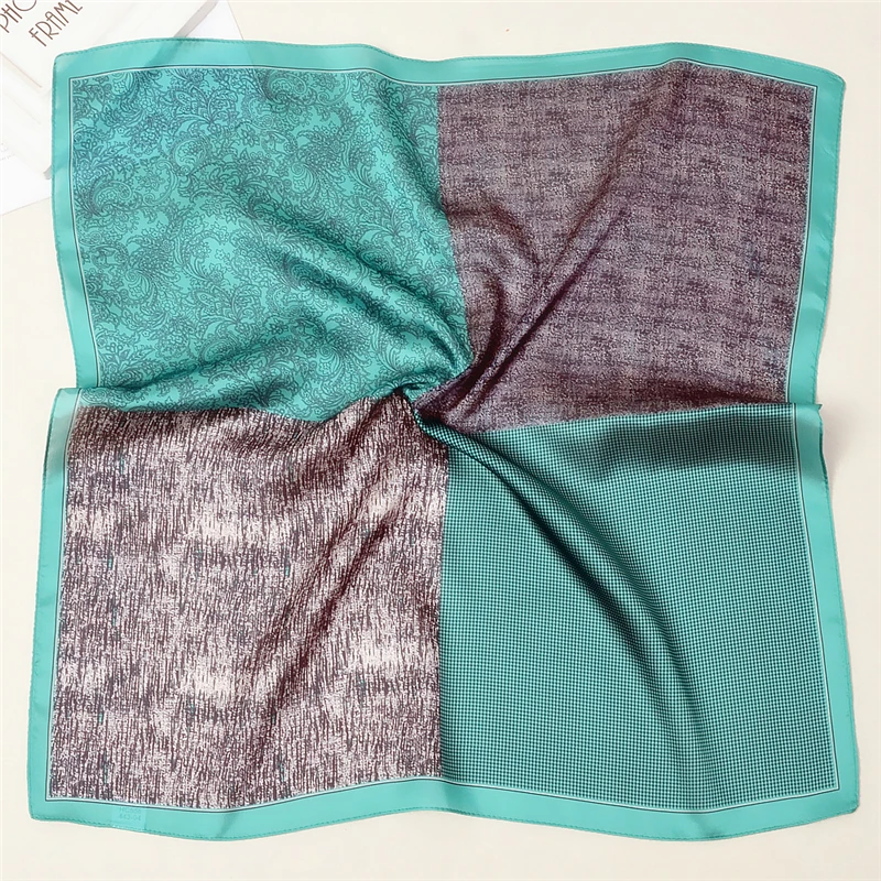 

New ladies neck scarf 53cm color matching office ladies small square scarf scarf silk 100% summer fashion beach scarf shawl R8