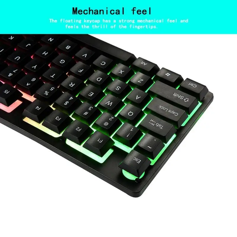104 клавишная игровая клавиатура заглушка ограничитель Радуга RGB подсветка
