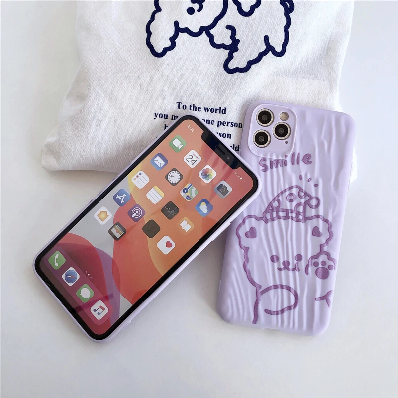 Cute cartoon Soft TPU phone cover For iphone 11 pro max protective back Matte 7 8 6 6s plus X Xs XR fitted case |