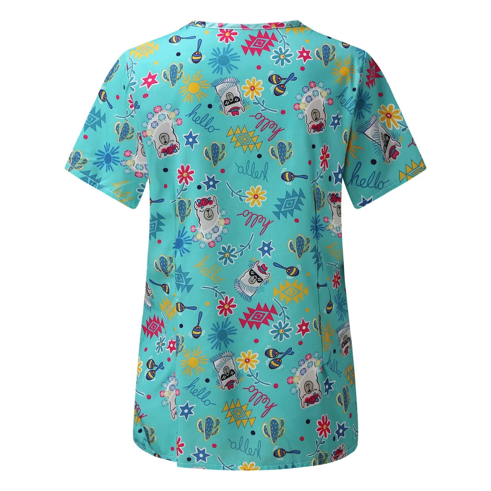 Больница работник Голубые ботинки для женщин принт с животными V-образным