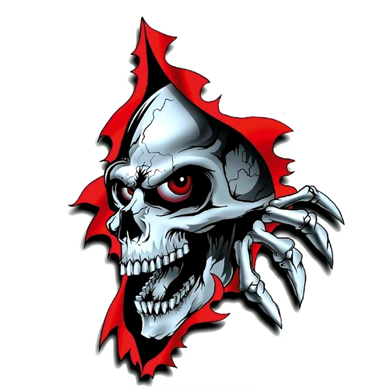

15cmx10cm Personalized skull and paw Vinyl Car-Sticker Automobiles Motorcycles Window Bumper Laptop Vinyl Decal Decorative Goods