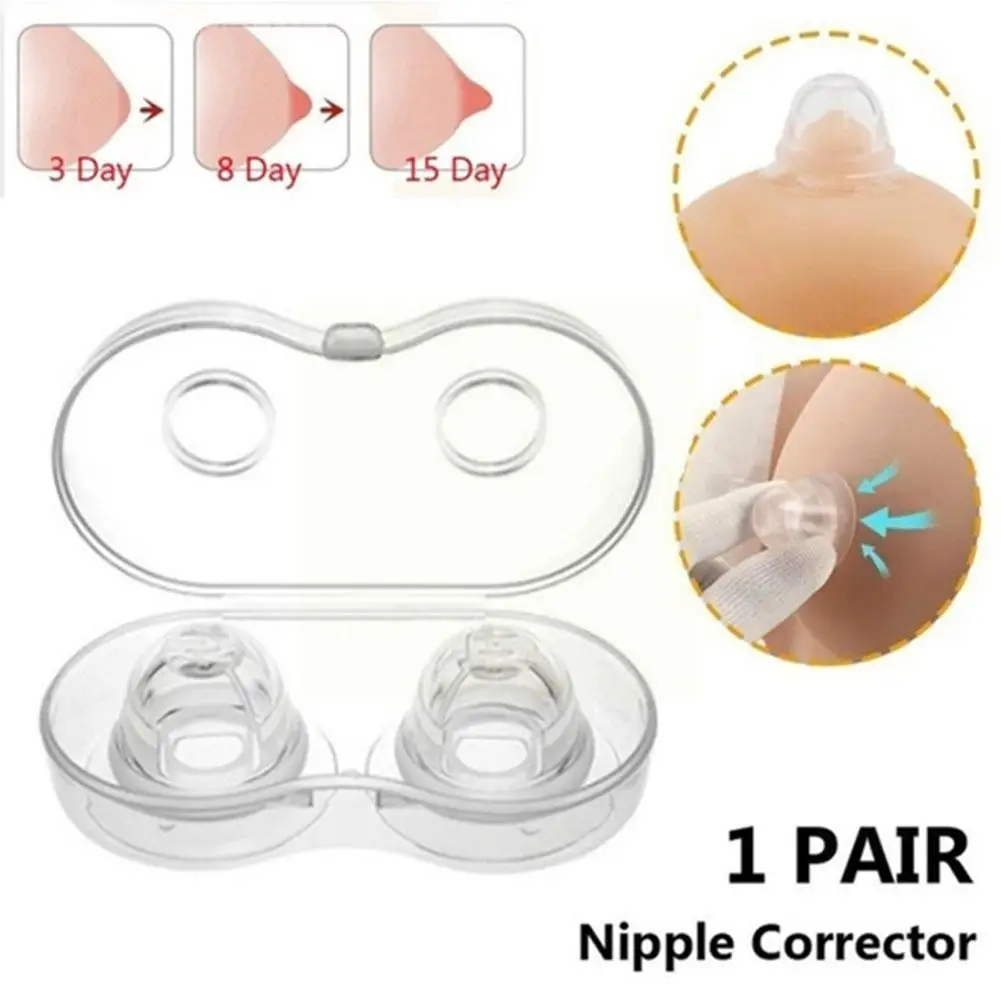 

1Pair Silicone Nipple Corrector Painless Nipple Sucker Puller Aspirator For Correction Flat Inverted Nipples Breast Feeding X1X9