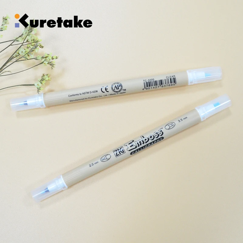 Прозрачная ручка с тиснением ZIG Kuretake 1 шт. двойной кончик для тиснения клей