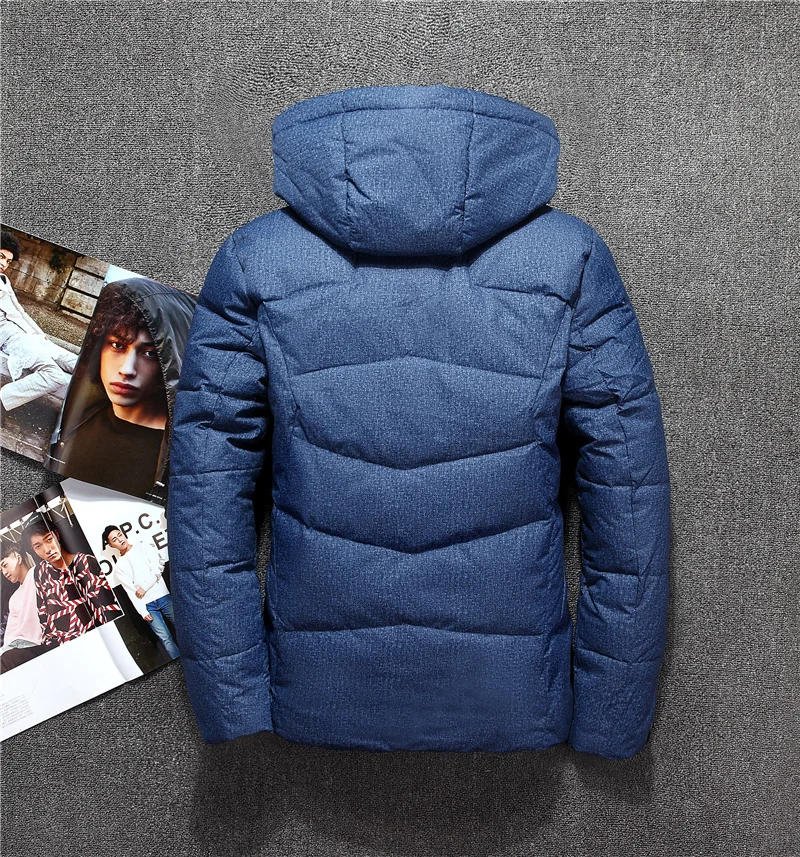 Высокое качество 90% белый утиный толстый пуховик Мужское пальто зимние парки