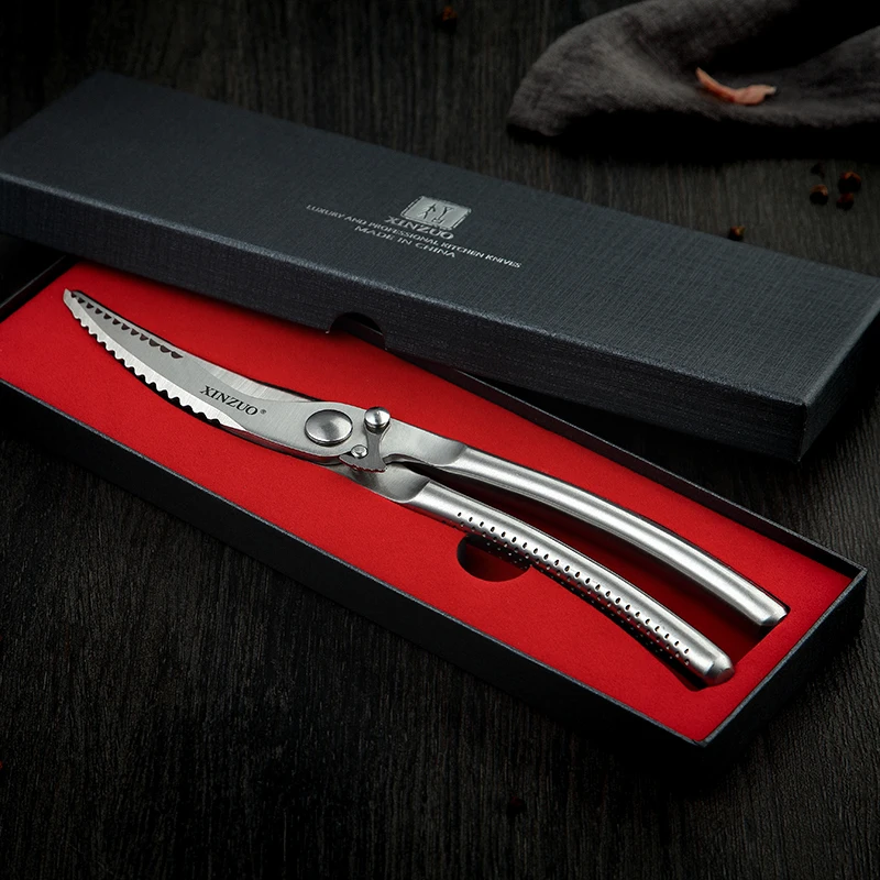 

XINZUO Multi-functional Kitchen Scissors High Carbon 4Cr14N Stainless Steel Shear Different Kind of Food New Household Scissors